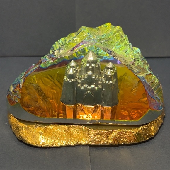 Handmade Swarovski Rainbow Crystal Castle With Brazilian Agate Stand - Picture 1 of 8